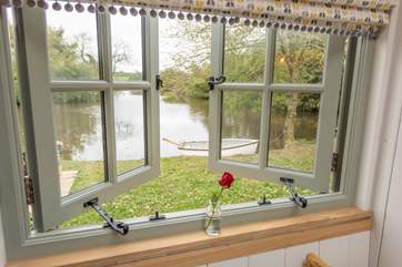 Lovely views of the lake can even be enjoyed from the kitchen sink.