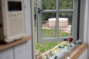 The hot tub has its own little area and is for your sole use.