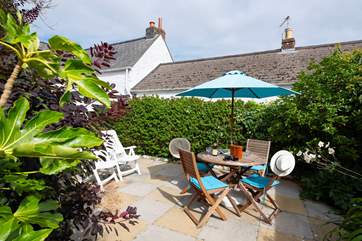 The enclosed rear patio.