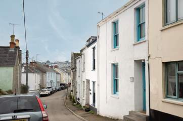 Ocean Blue is located on a quaint street.