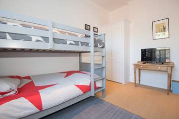 The little ones will enjoy this room with good quality bunk-beds, watching their own programmes