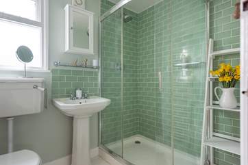 The shower room has a lovely powerful shower.