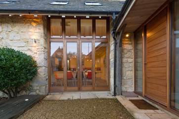 With decking and a lawned area this is perfect for al fresco dining