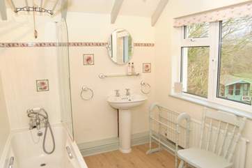 This is the large family bathroom on the first floor. A separate shower room on the ground floor gives guests that ever-useful flexibility.