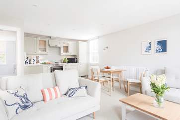 An example of the open plan living, light and bright.