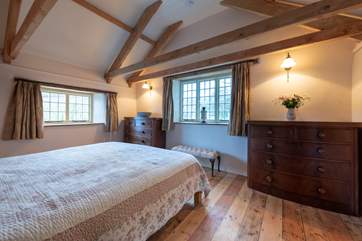 The master bedroom, home to a 6' double bed.