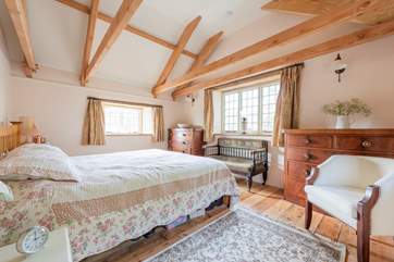 The master bedroom has a super-king size bed.