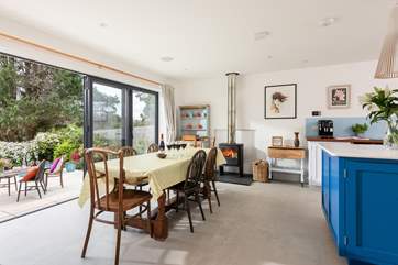 The open plan kitchen/diner is such a light room.