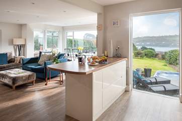 Even the kitchen makes the most of the views.