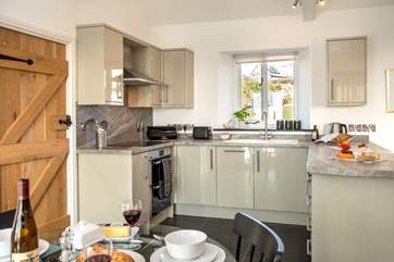 Hyde Barn has a stylish sleek kitchen.