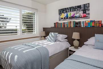 Bedroom 3 also has fabulous sea views. This bedroom can be configured as a super-king size double bed for extra sleeping flexibility.