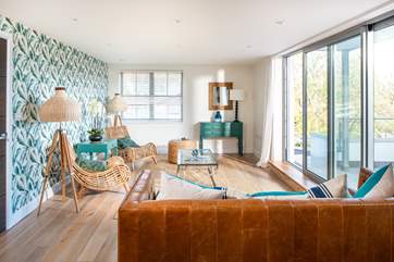 The open plan living area is so light!