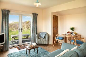 The open plan living space makes the most of the outlook.