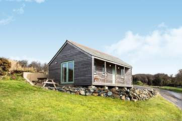 Gull Rock Cabin from the bottom of your lawn.