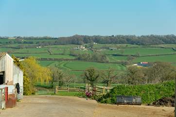 This is the view from the farmstead across the Otter Valley. The hillside setting means that there are wonderful panaromic views.