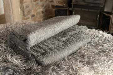 The special fleeces from this rare flock of sheep are made into stunning blankets and throws.