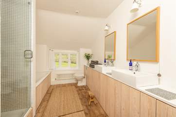 This is the first floor family bathroom. There is also a shower and WC in the ground floor utility-room.