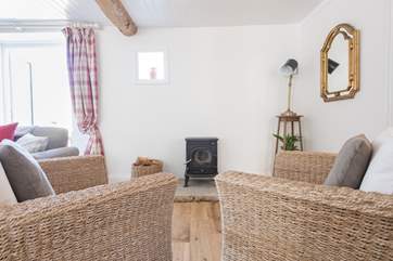 A log burner will keep you warm and cosy in cooler months.