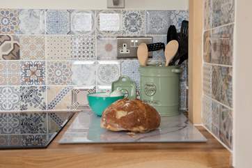 The tiles in the kitchen are just gorgeous.