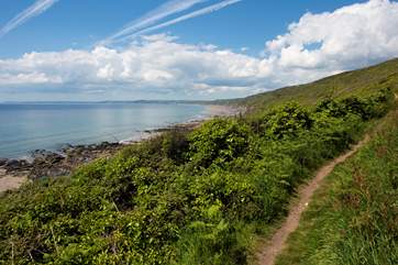 Exploring the coast path is a must - tracks lead from the path down to the beach below.