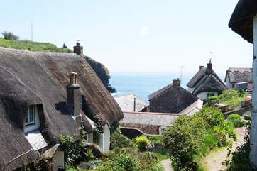 The footpath leading from the car park down to the village and the beach.