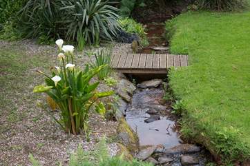 Beautiful running stream meandering through the gardens.