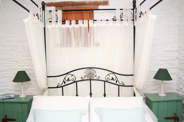 The very romantic bedroom on the lower floor.