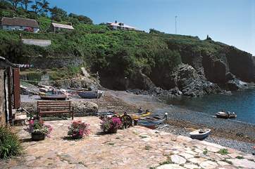 The patio is but a few steps away from the beach itself.