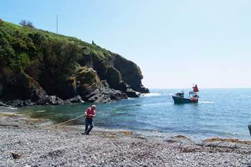 ...and sometimes the beach is busy with fishermen hard at work!
