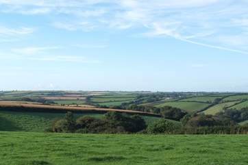 The panoramic countryside views from the garden.