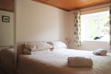 Bedroom 2 has zip-an-link beds (3' twin or 6' double).