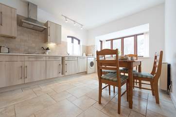 The spacious kitchen/dining-room.