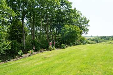 There is plenty of space for children to run around in the play-area beside the cottages.