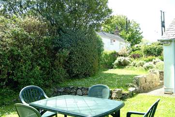 Looking across the garden to the cottage.